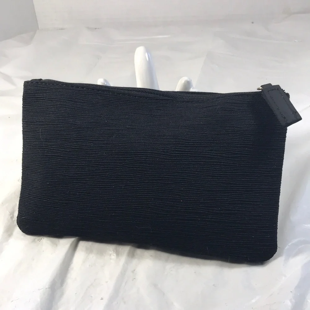 Black Giorgio Armani My Way Textured Clutch Purse Travel Cosmetics Bag NWOT